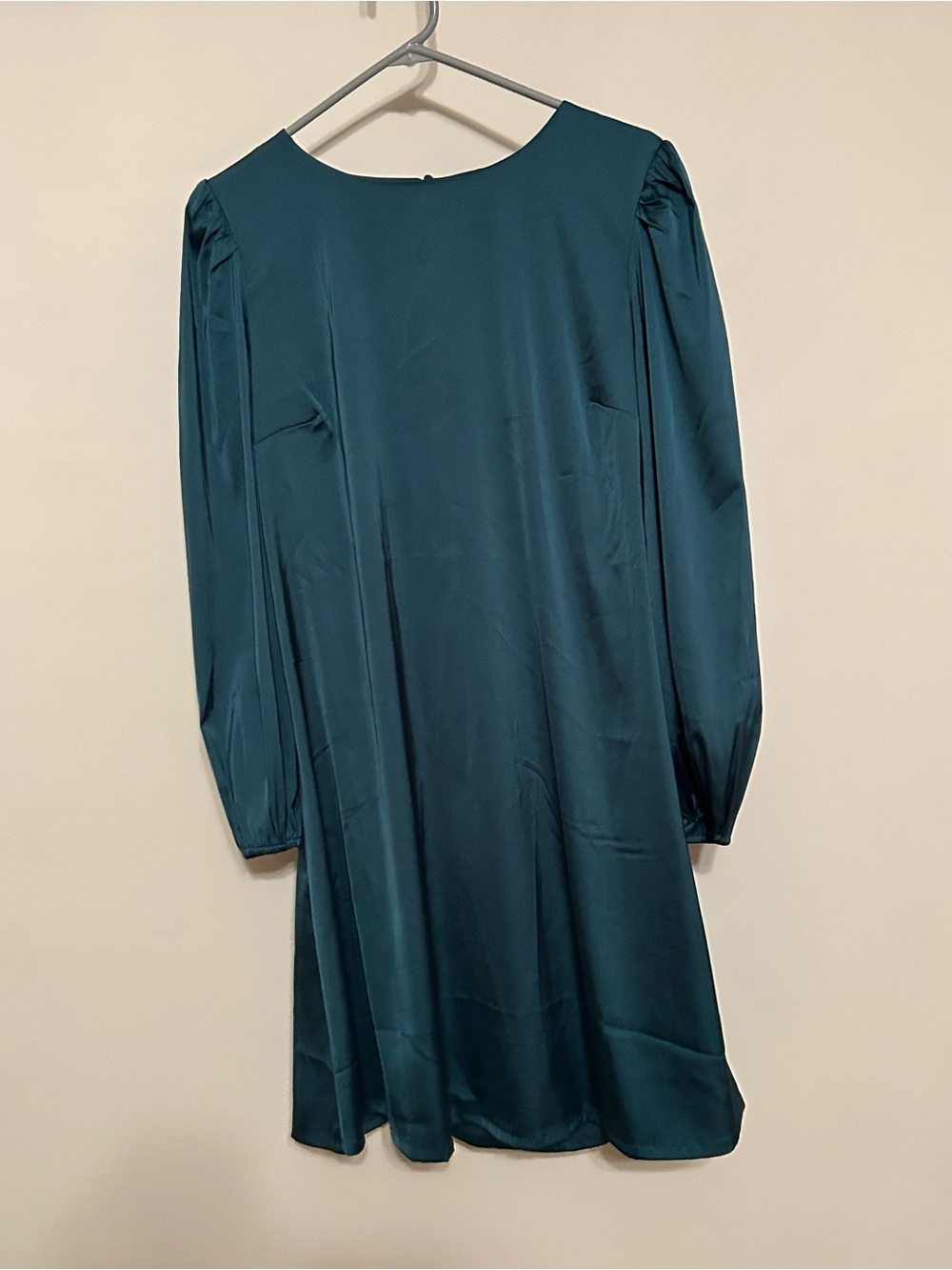 Long-Sleeve Teal A-Line Dress